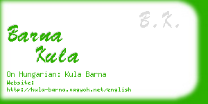 barna kula business card